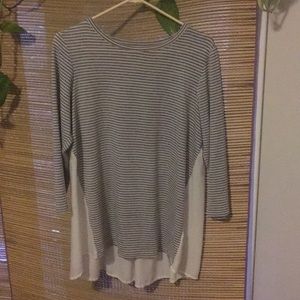 Heather grey stripe top